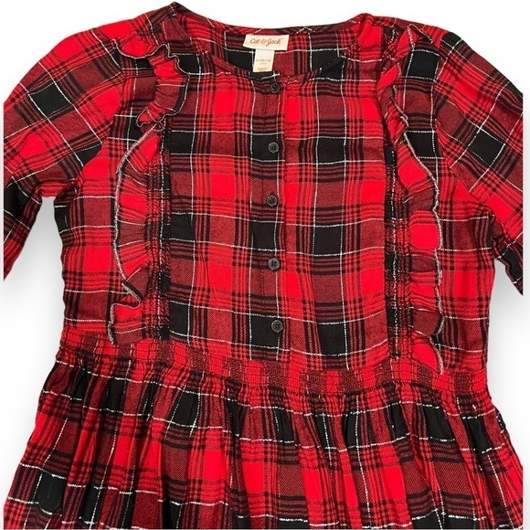 Cat & Jack Girls Plaid Holiday Dress Size Large - Picture 2 of 5